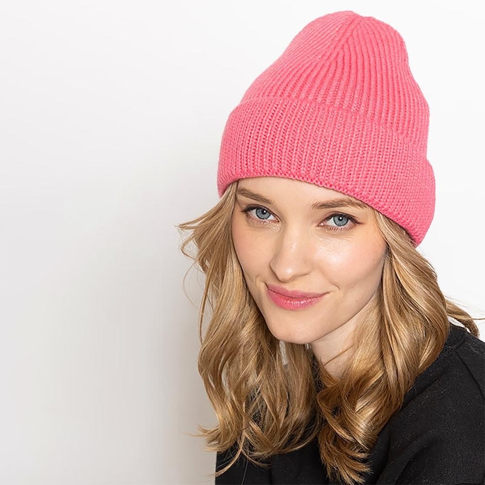 Solid Ribbed Cuff Beanie Pink - Picture 1 of 1